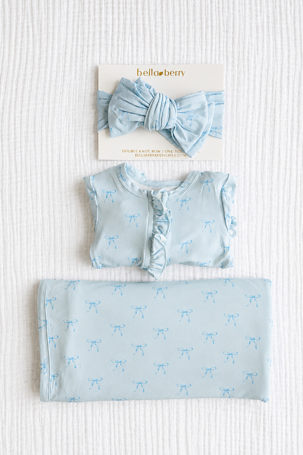 Something Blue Ruffled Footie