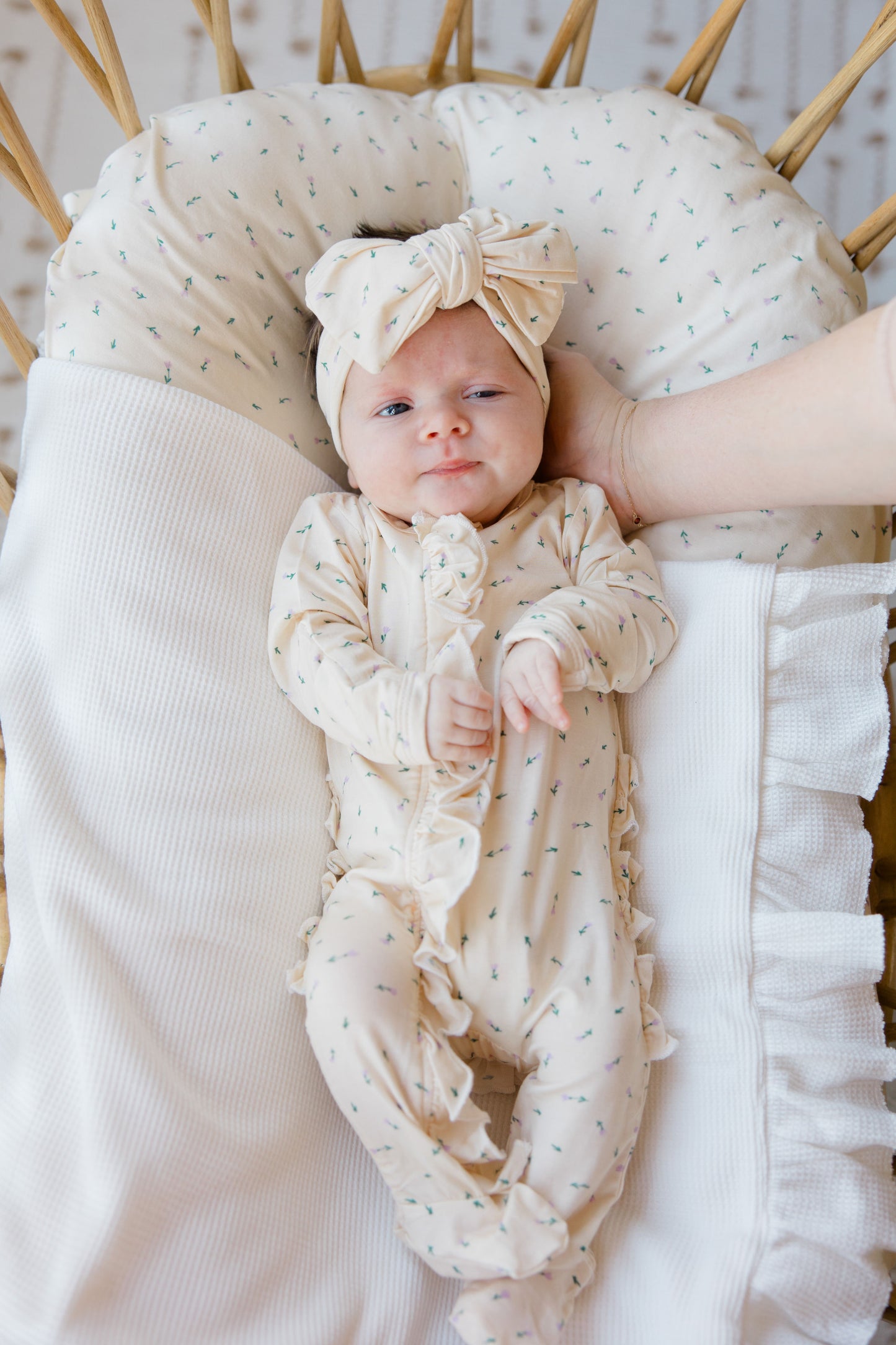 Pretty Petals Ruffled Footie