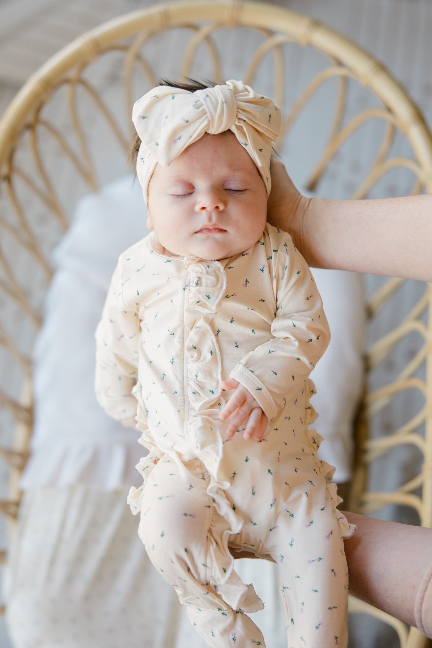 Pretty Petals Ruffled Footie