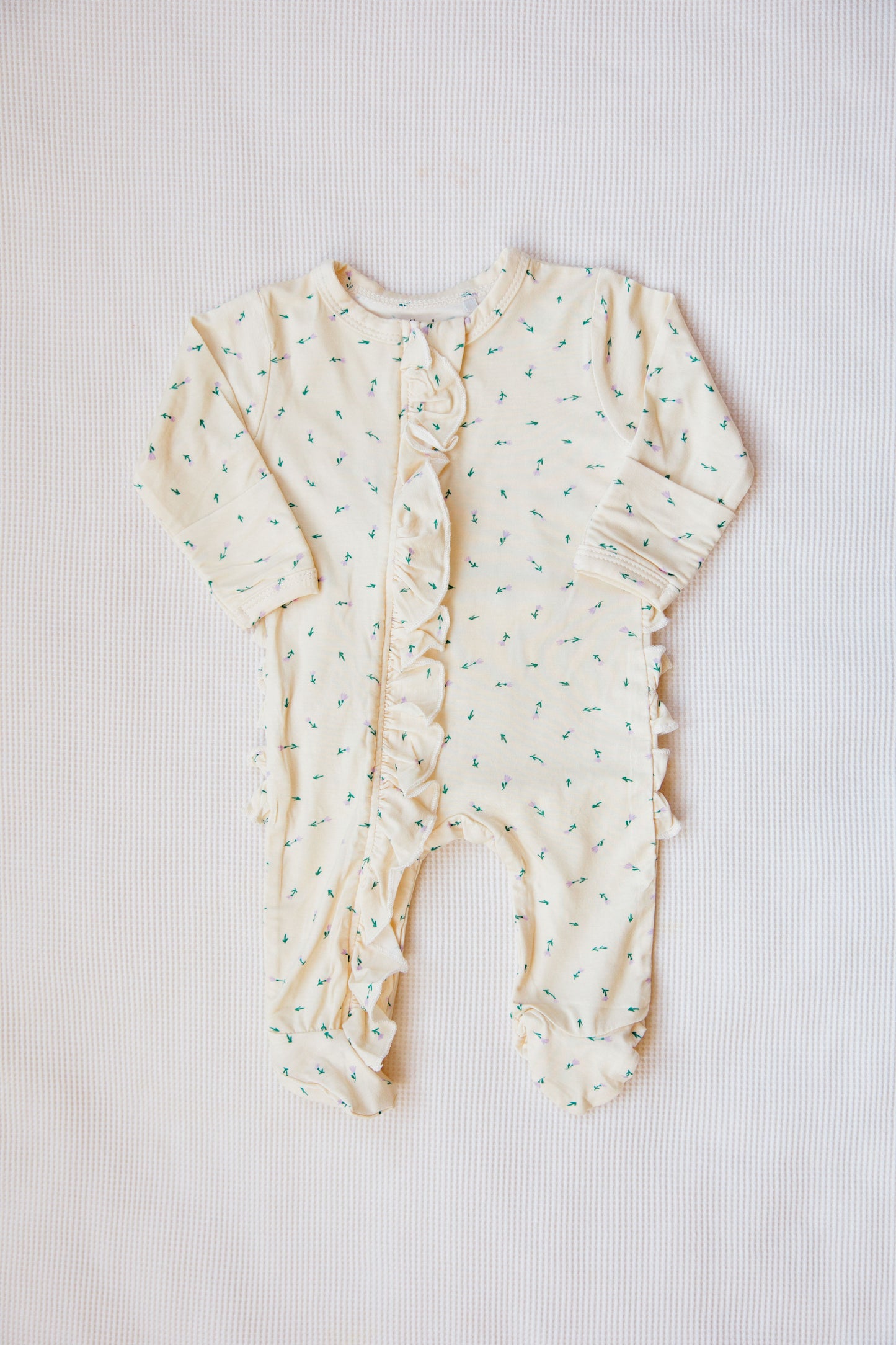 Pretty Petals Ruffled Footie
