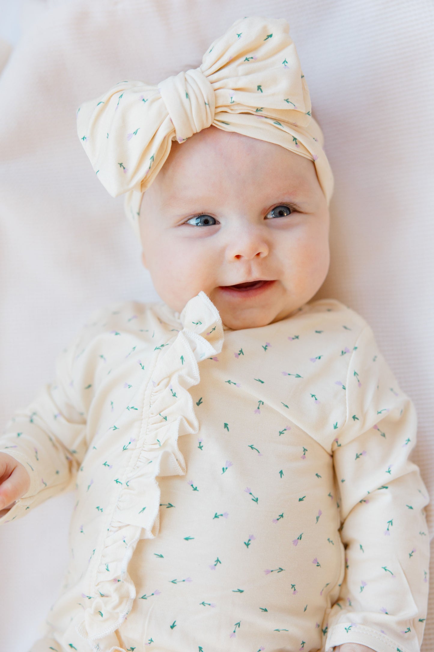 Pretty Petals Ruffled Footie