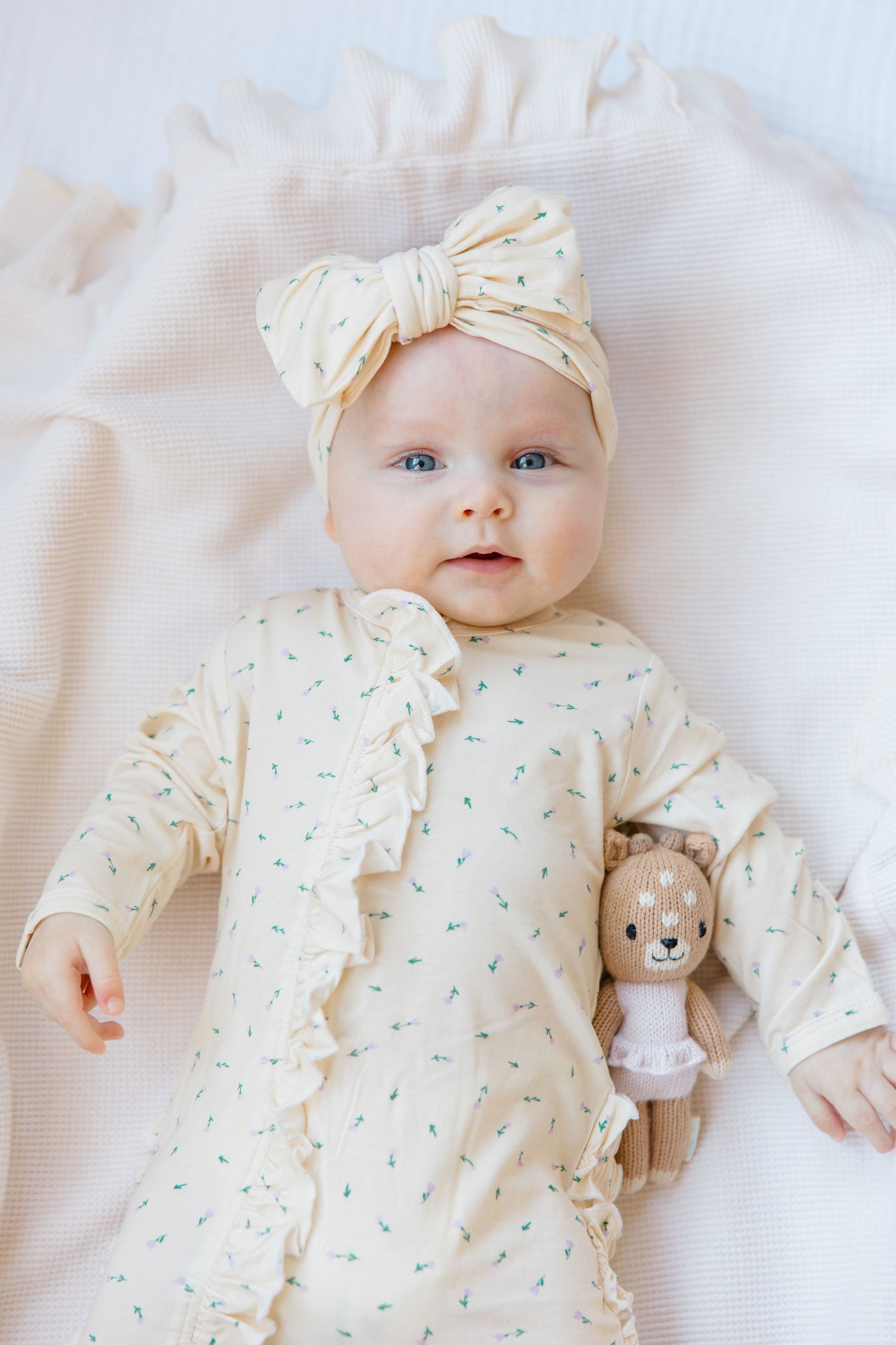 Pretty Petals Ruffled Footie