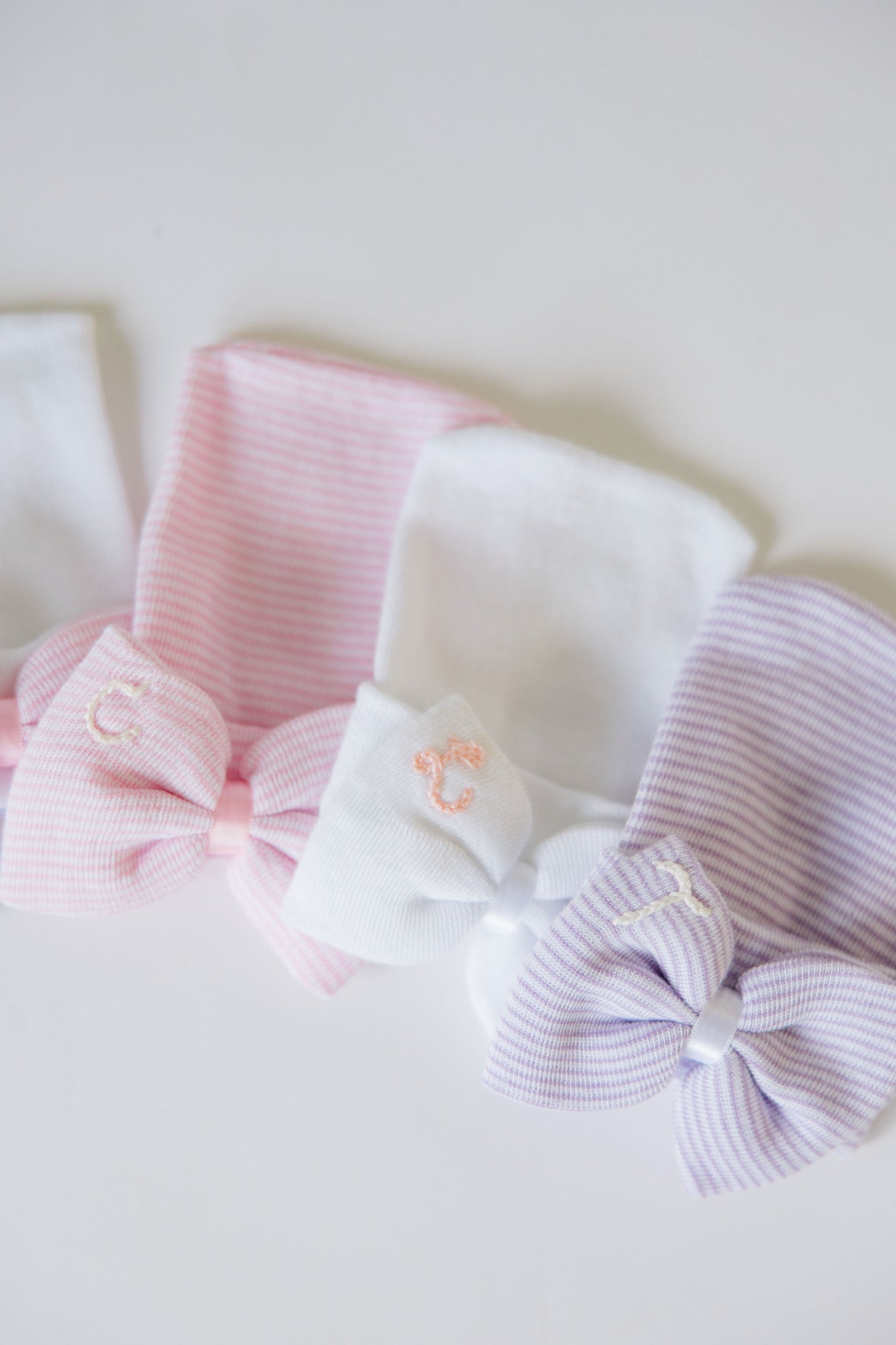 Hand Stitched Newborn Bow Hat