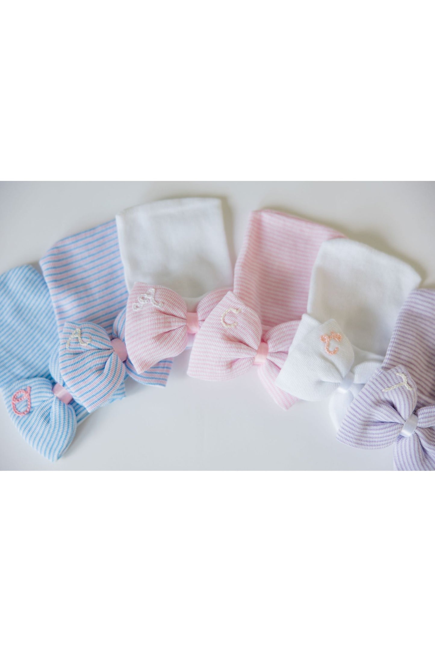 Hand Stitched Newborn Bow Hat