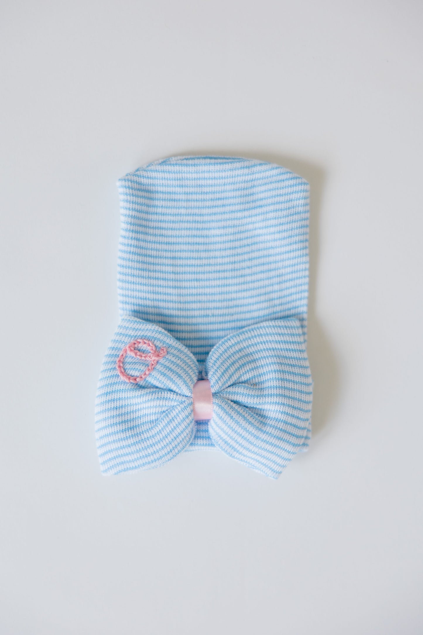 Hand Stitched Newborn Bow Hat