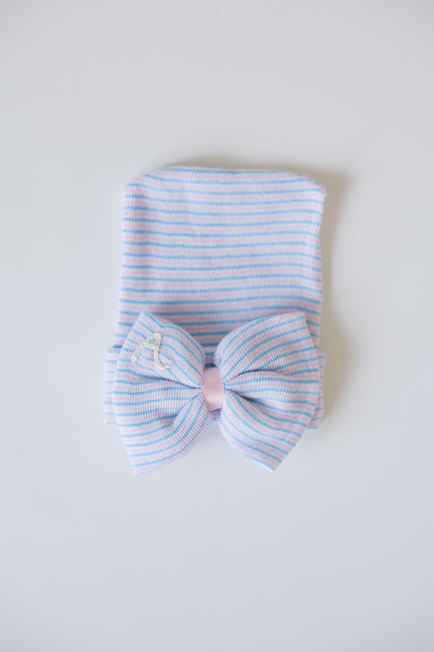 Hand Stitched Newborn Bow Hat