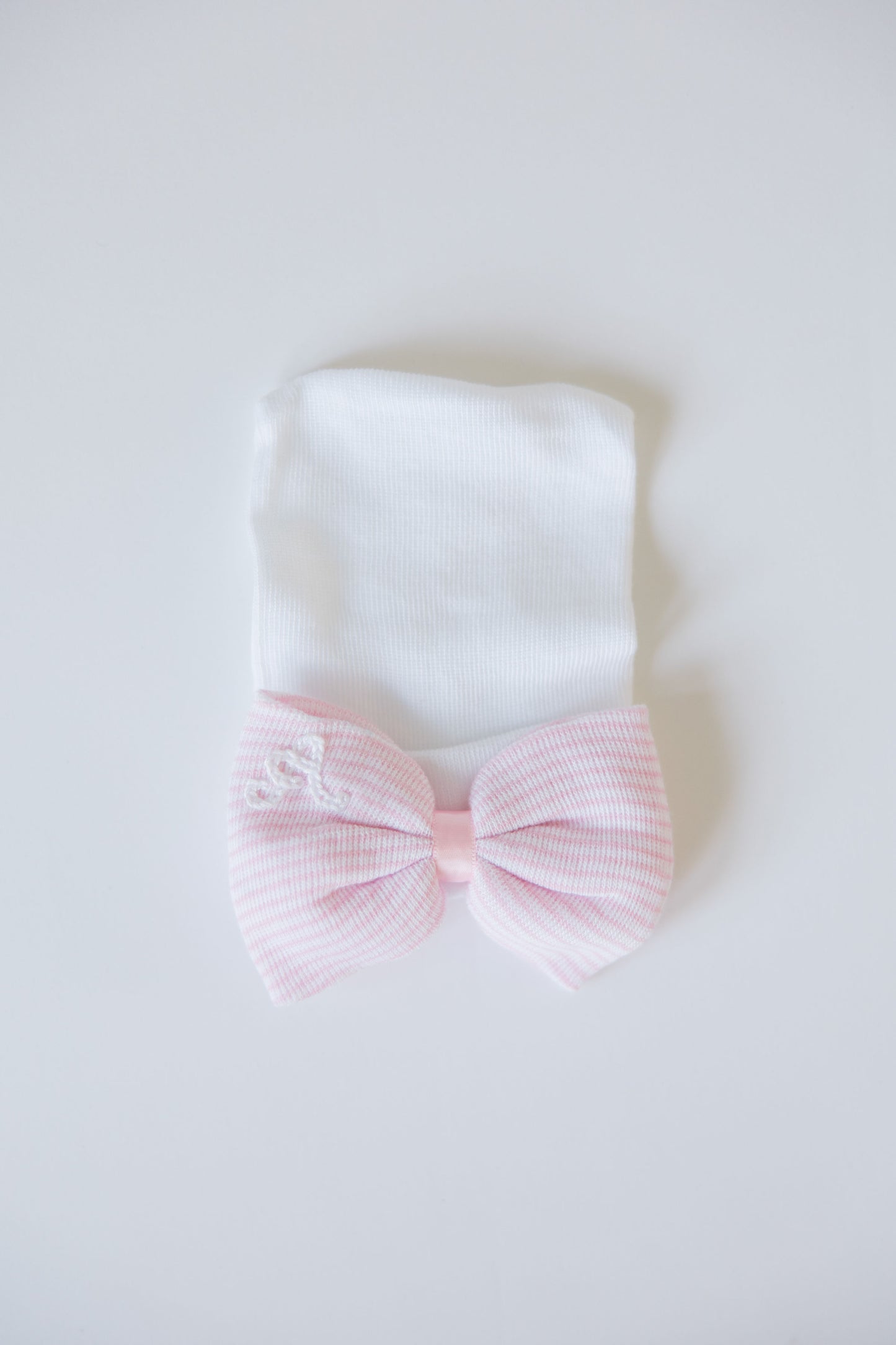 Hand Stitched Newborn Bow Hat