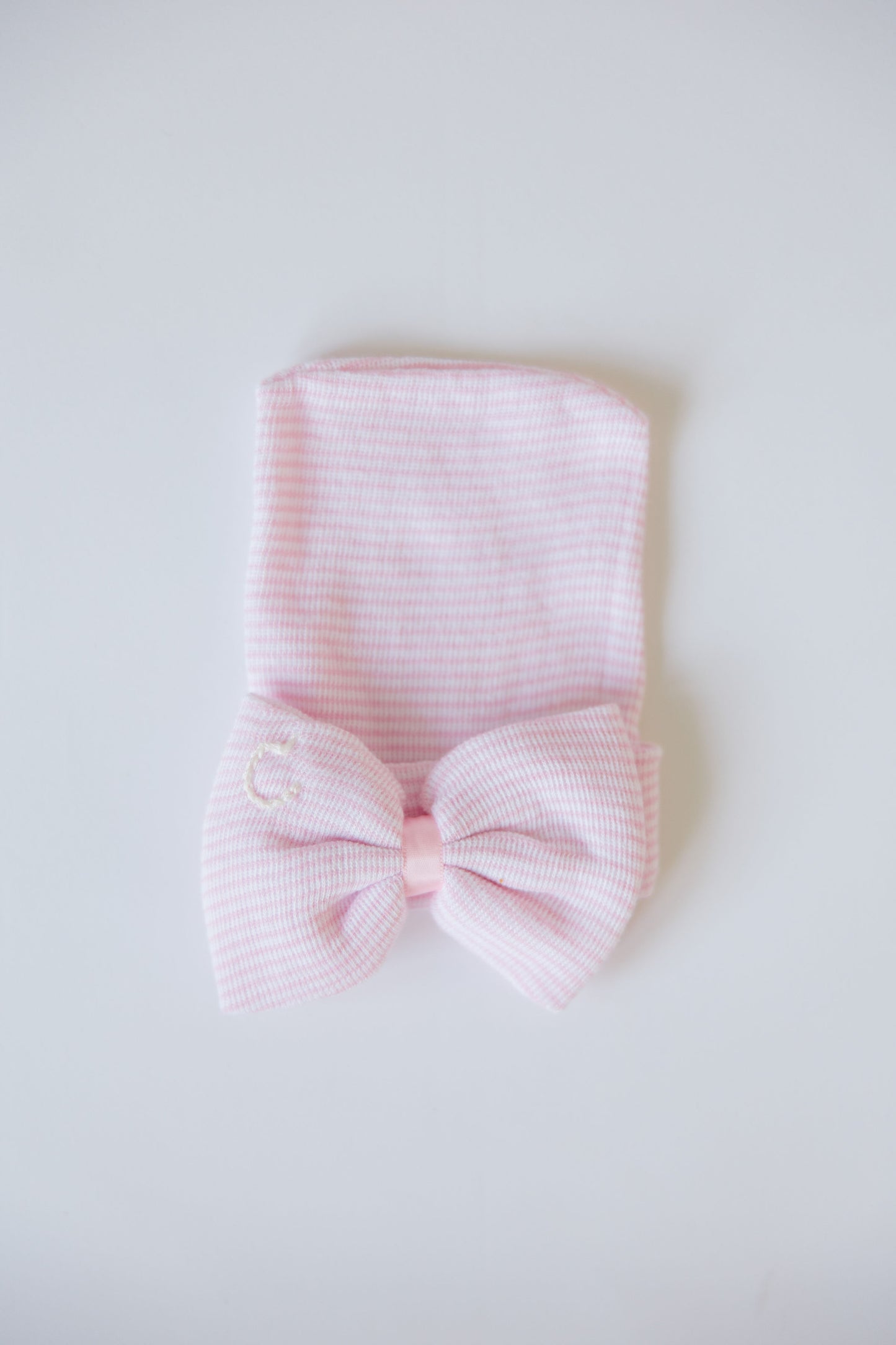 Hand Stitched Newborn Bow Hat