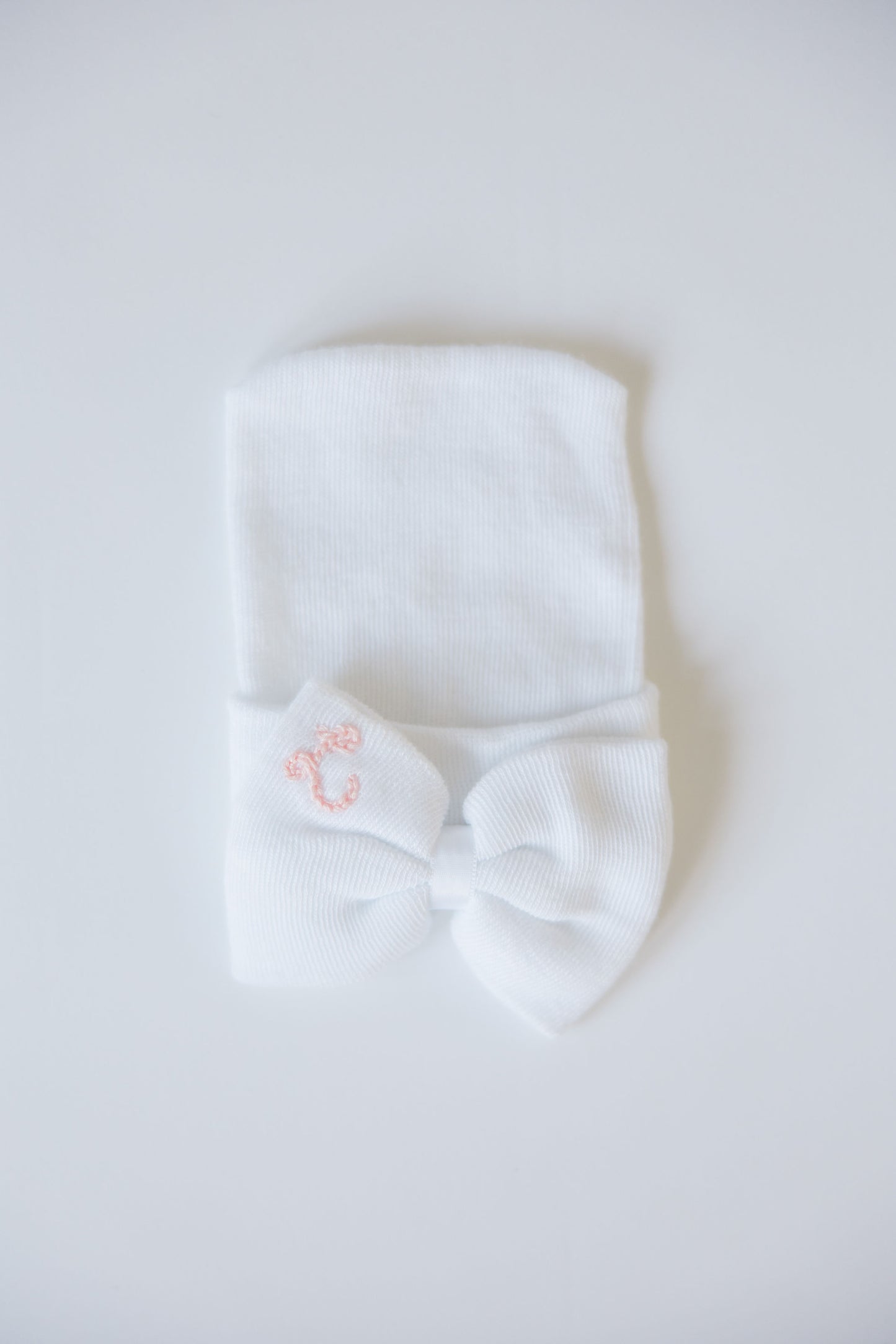 Hand Stitched Newborn Bow Hat