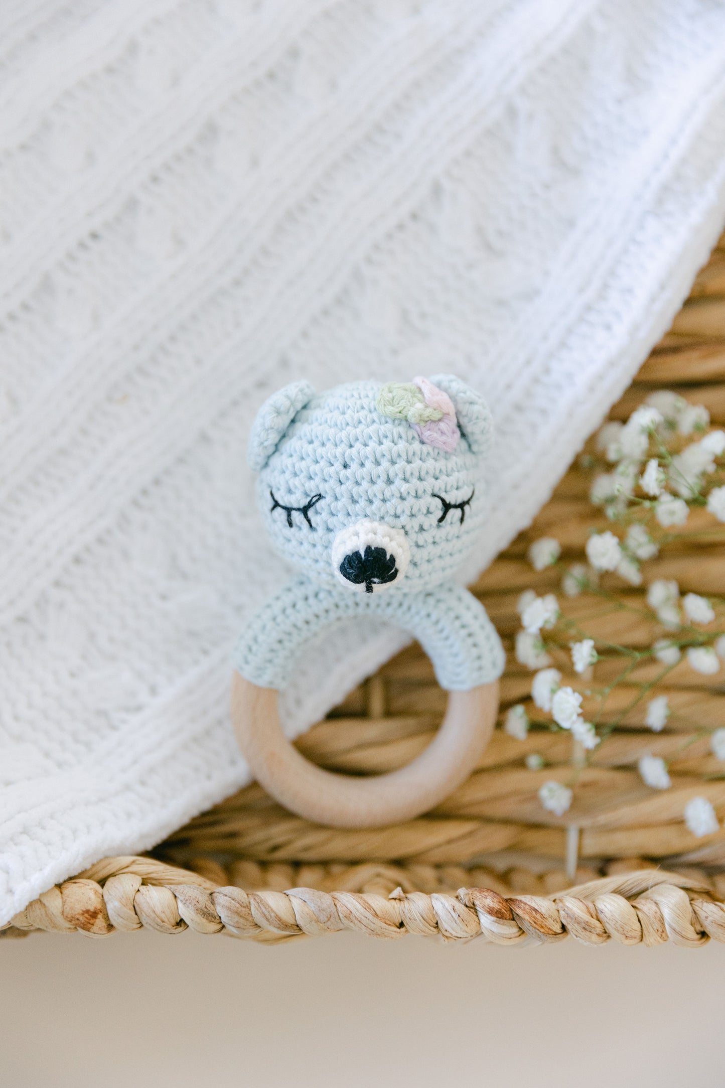 Crochet Baby Rattle With Grip Ring