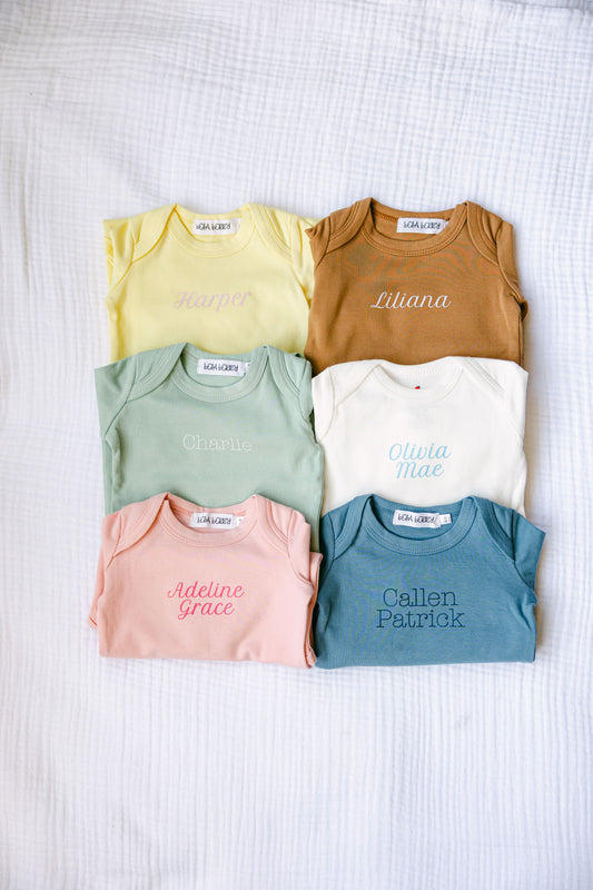 Personalized Organic Cotton Knotted Gown with Hat