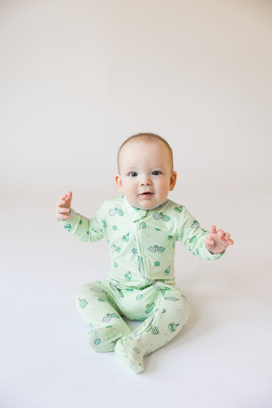 Paddle Pals Bamboo Footie-Mint