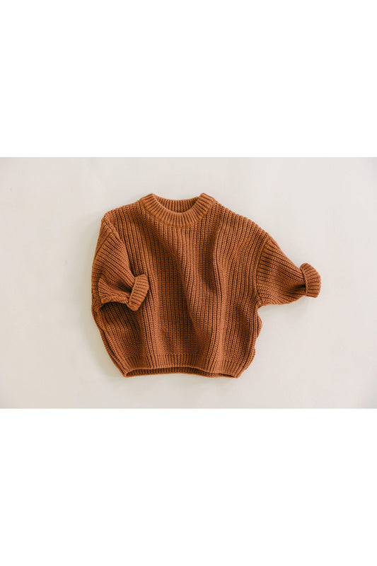 Chunky Knit Crewneck Sweater - BellaBerryDesigns