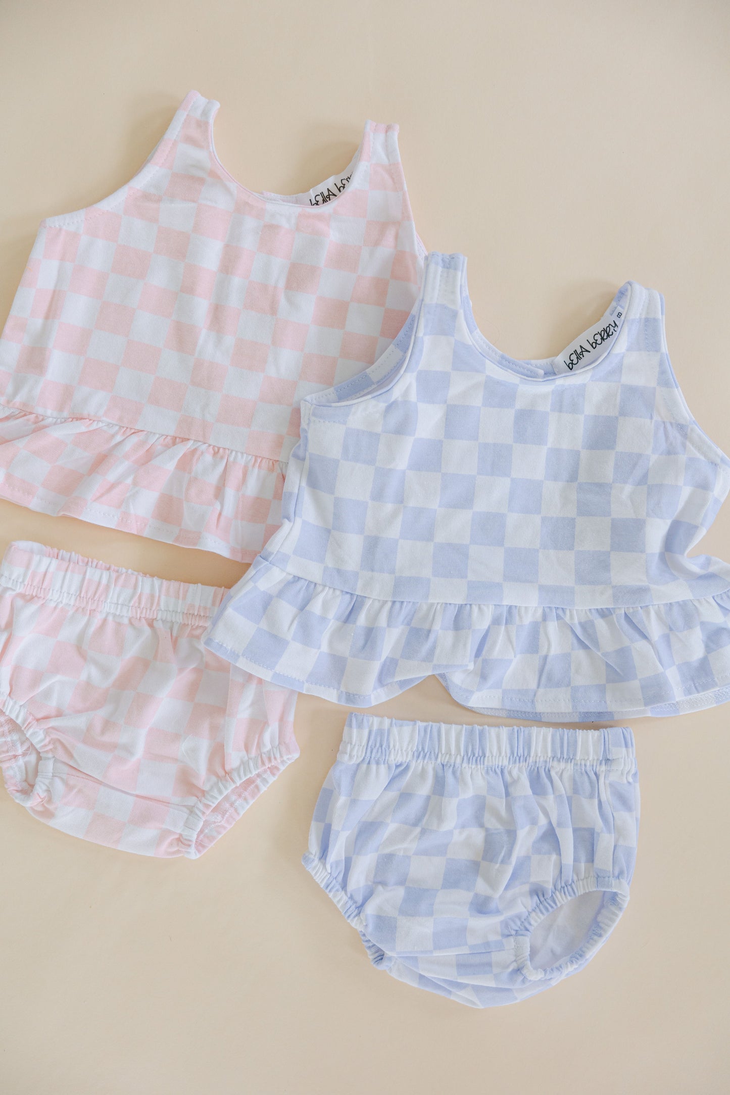 Organic Cotton Checkered Baby Girl Set