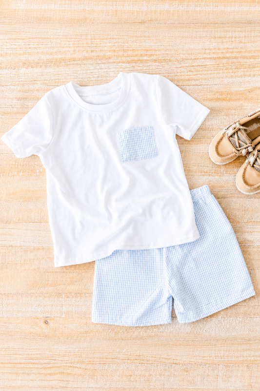 Boys' Gingham Shirt + Short Set