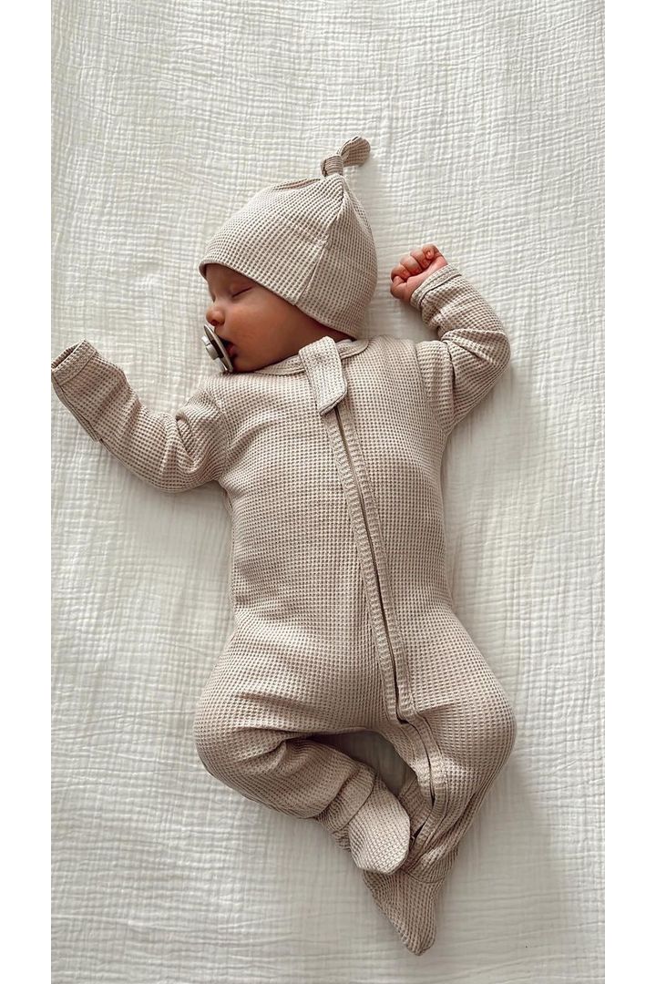 Organic Waffle Knit Footie
