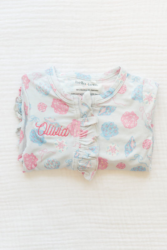 Personalized Bamboo Ruffled Footie