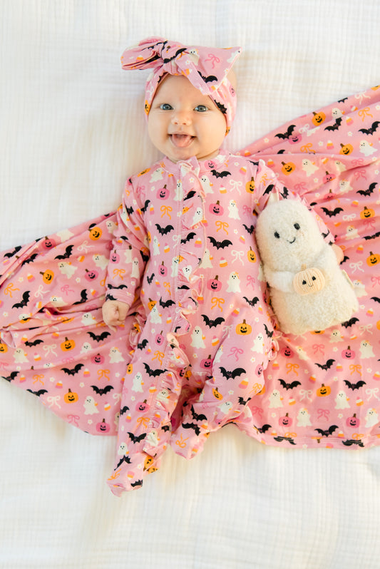 Boo-tiful Bows Ruffled Footie