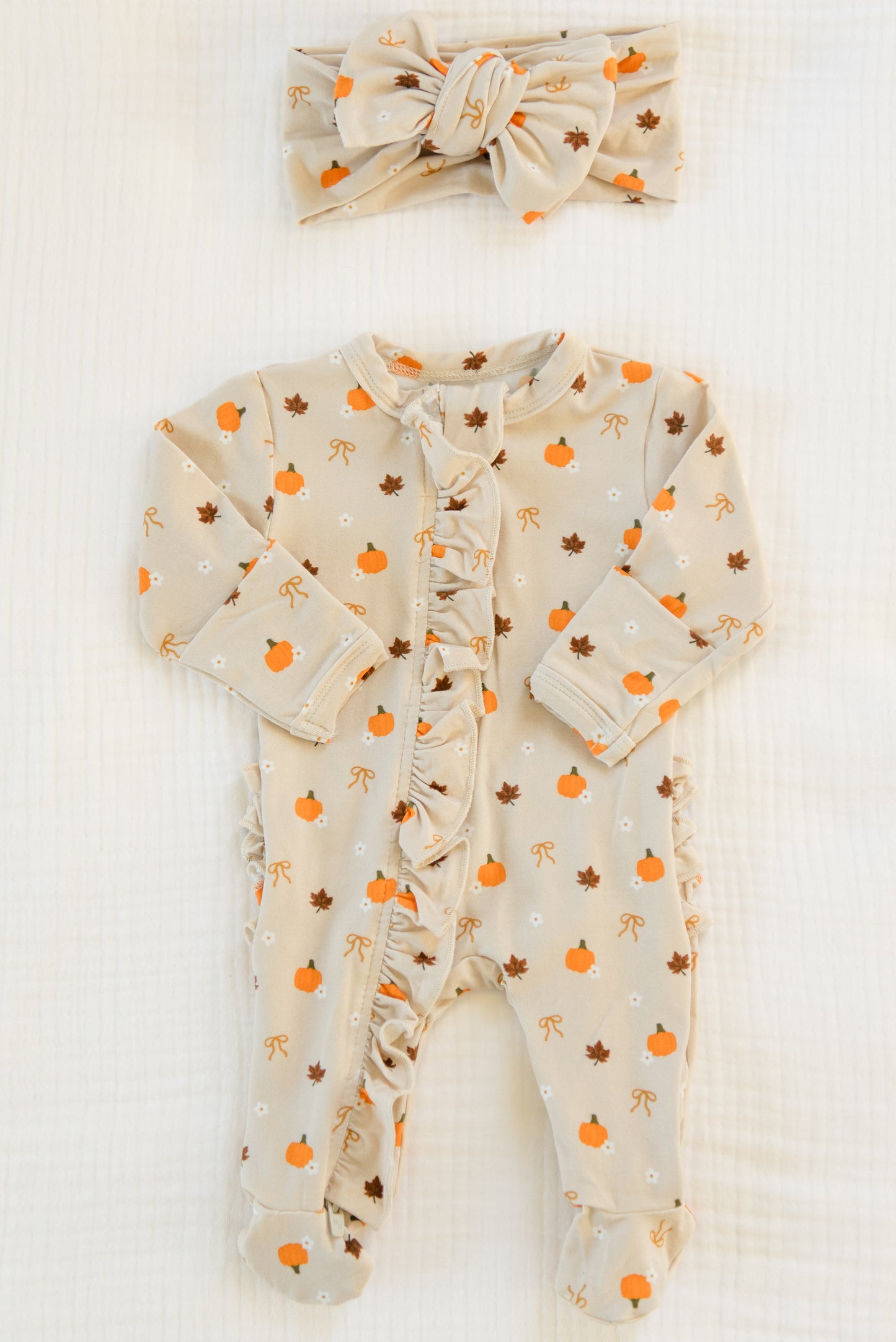 Fall-ing In Love Ruffled Footie