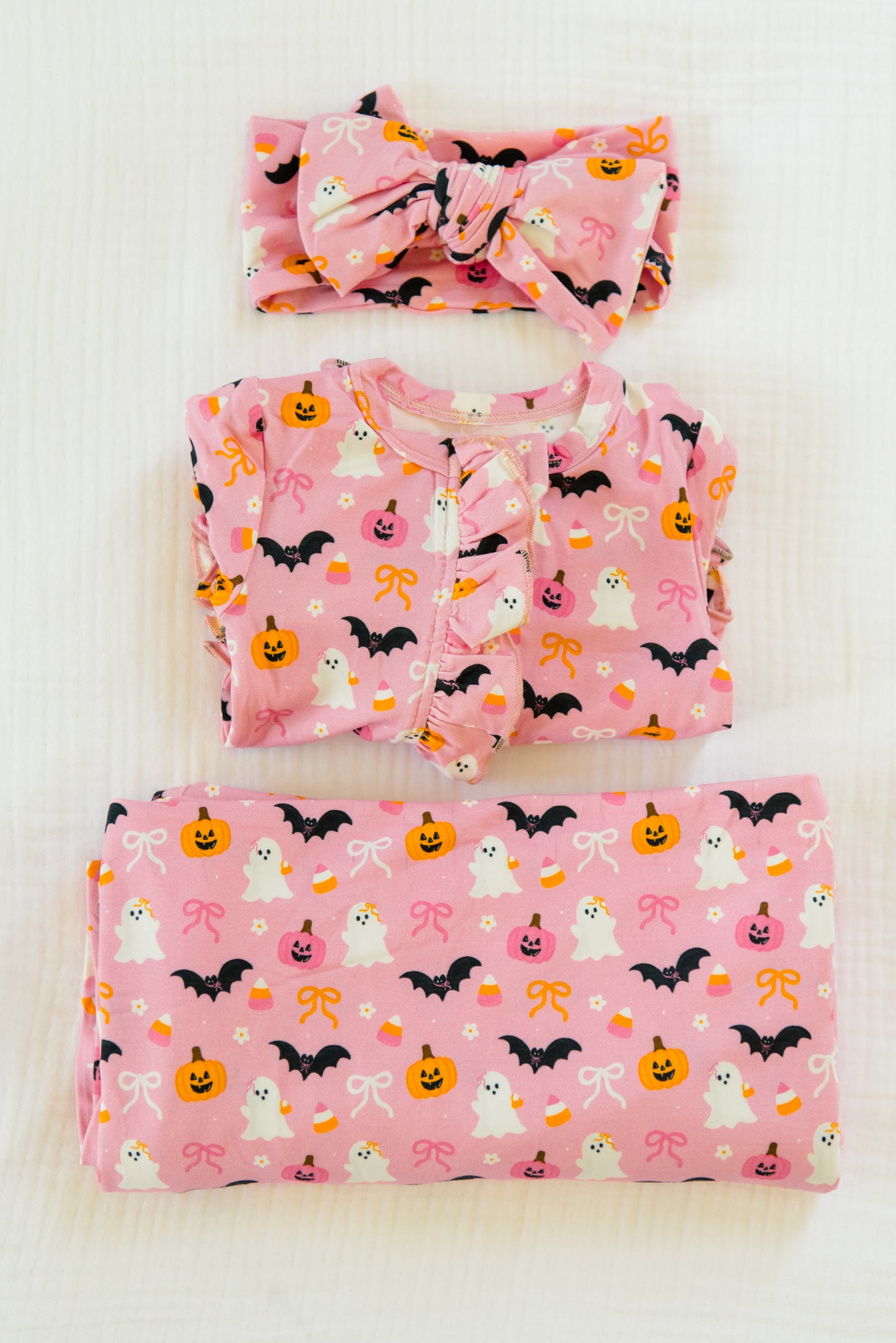 Boo-tiful Bows Ruffled Footie