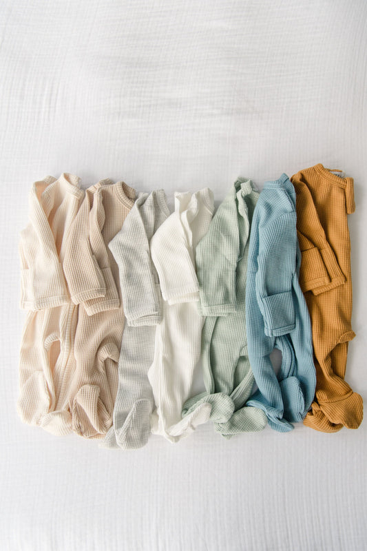 Organic Waffle Knit Footie