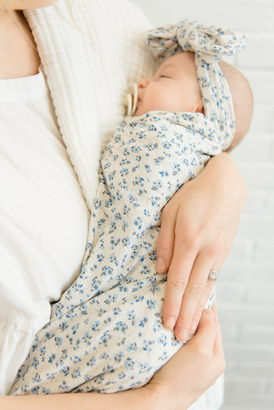 Blooming Blues Swaddle | Blanket