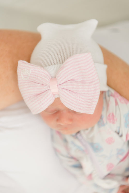 Shells of Summer Hand Stitched Newborn Bow Hat