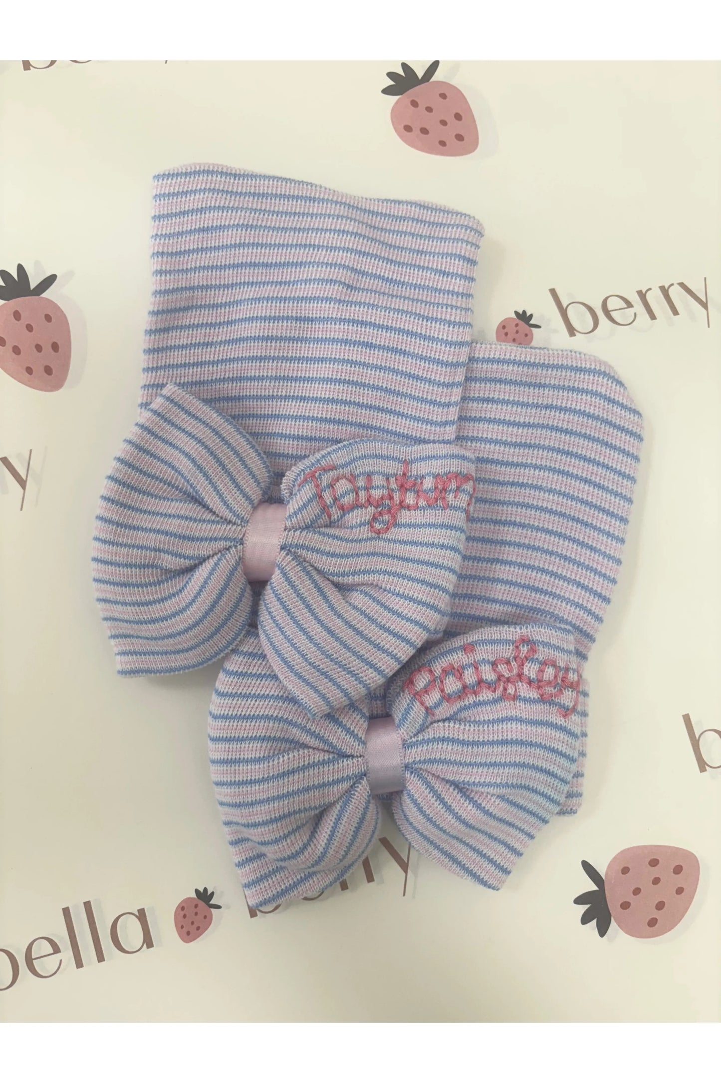 Hand Stitched Newborn Bow Hat