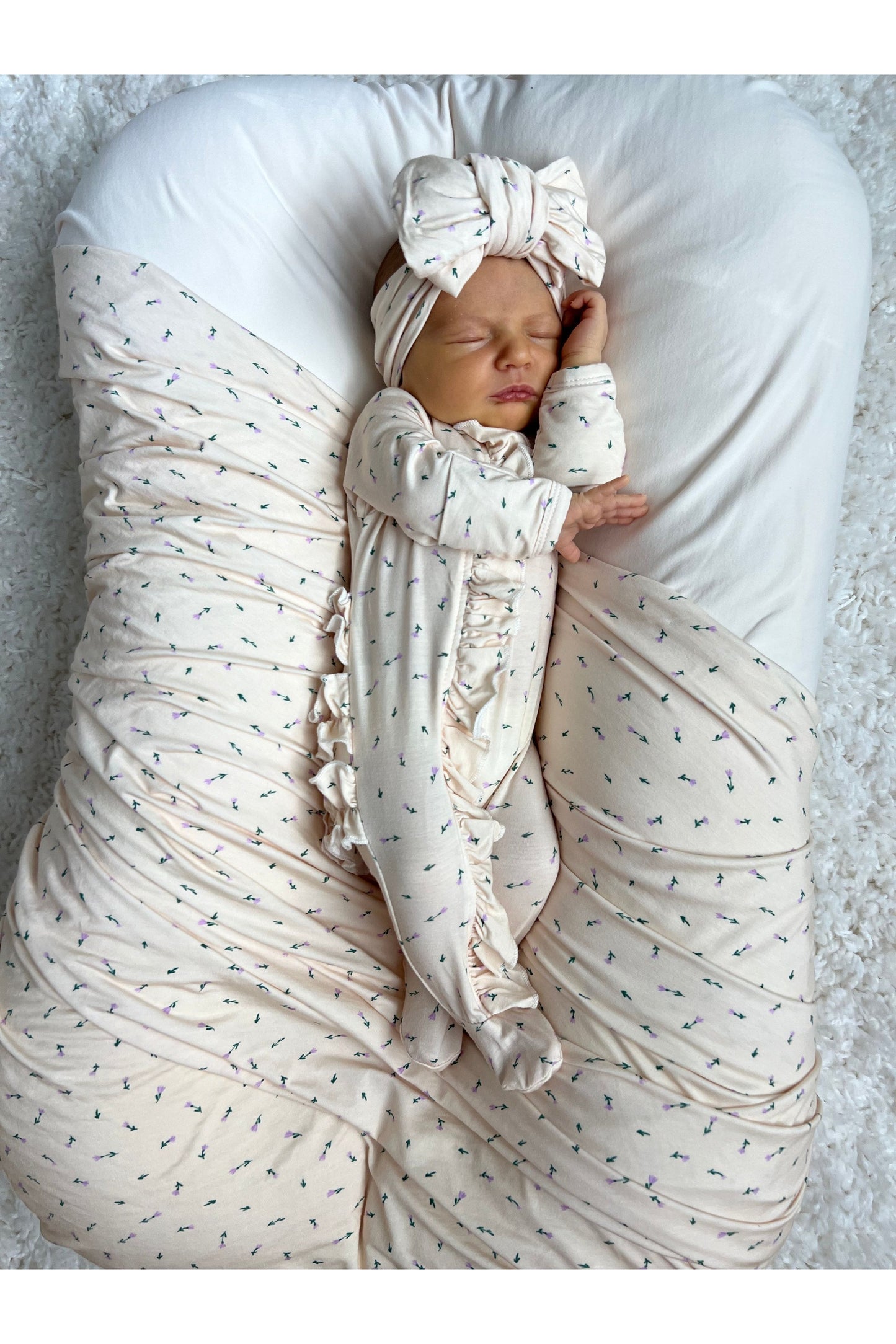 Pretty Petals Ruffled Footie