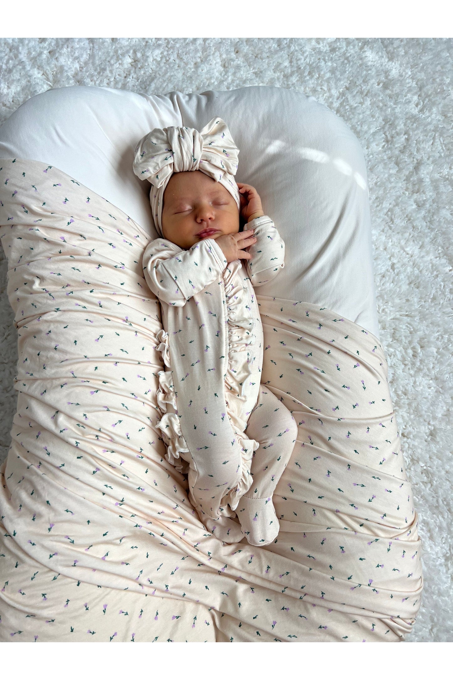 Pretty Petals Ruffled Footie