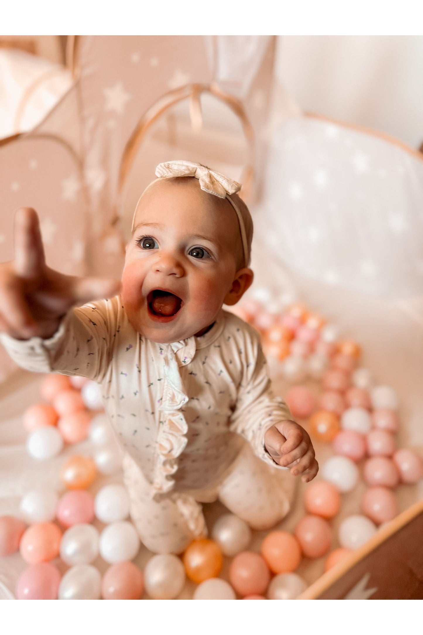 Pretty Petals Ruffled Footie