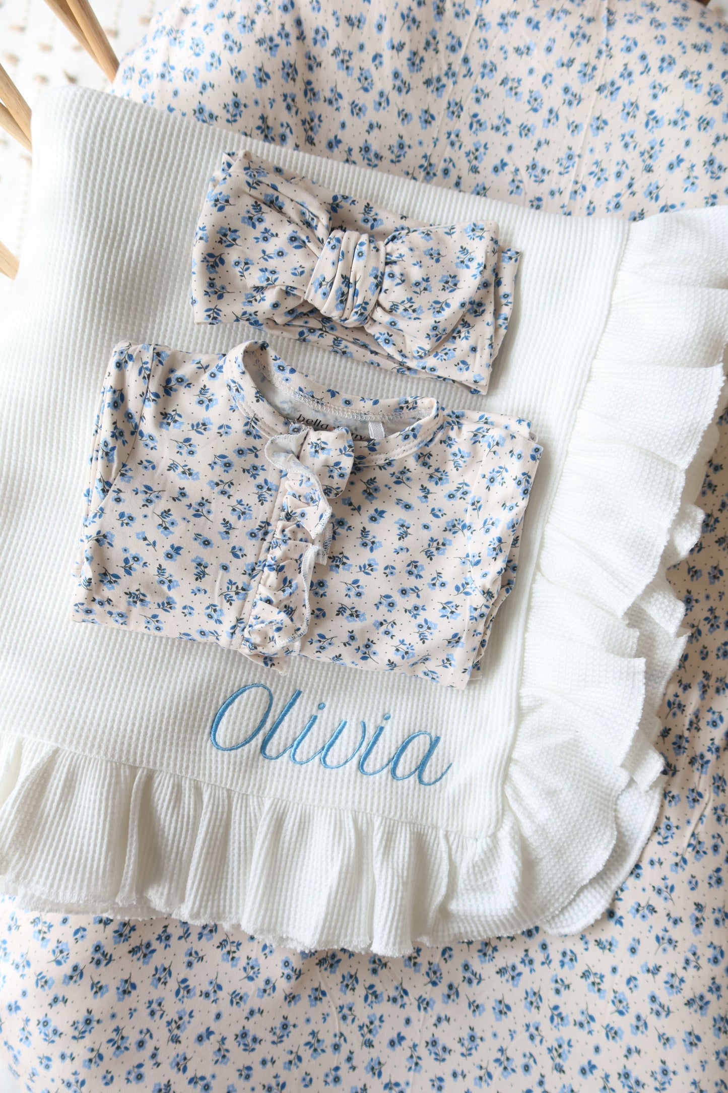 Blooming Blues Swaddle | Blanket