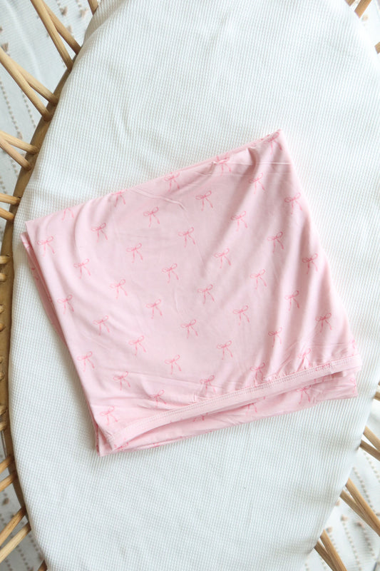 Blush & Bows Swaddle | Blanket