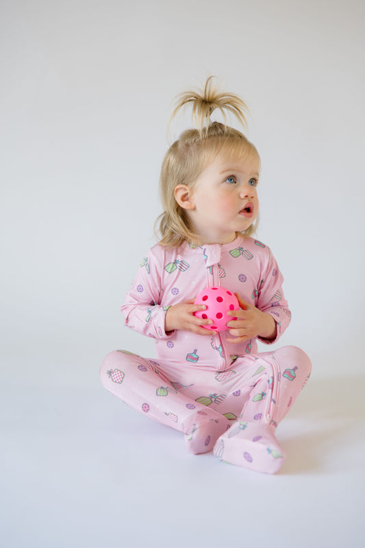 Paddle Pals Bamboo Footie- Pink