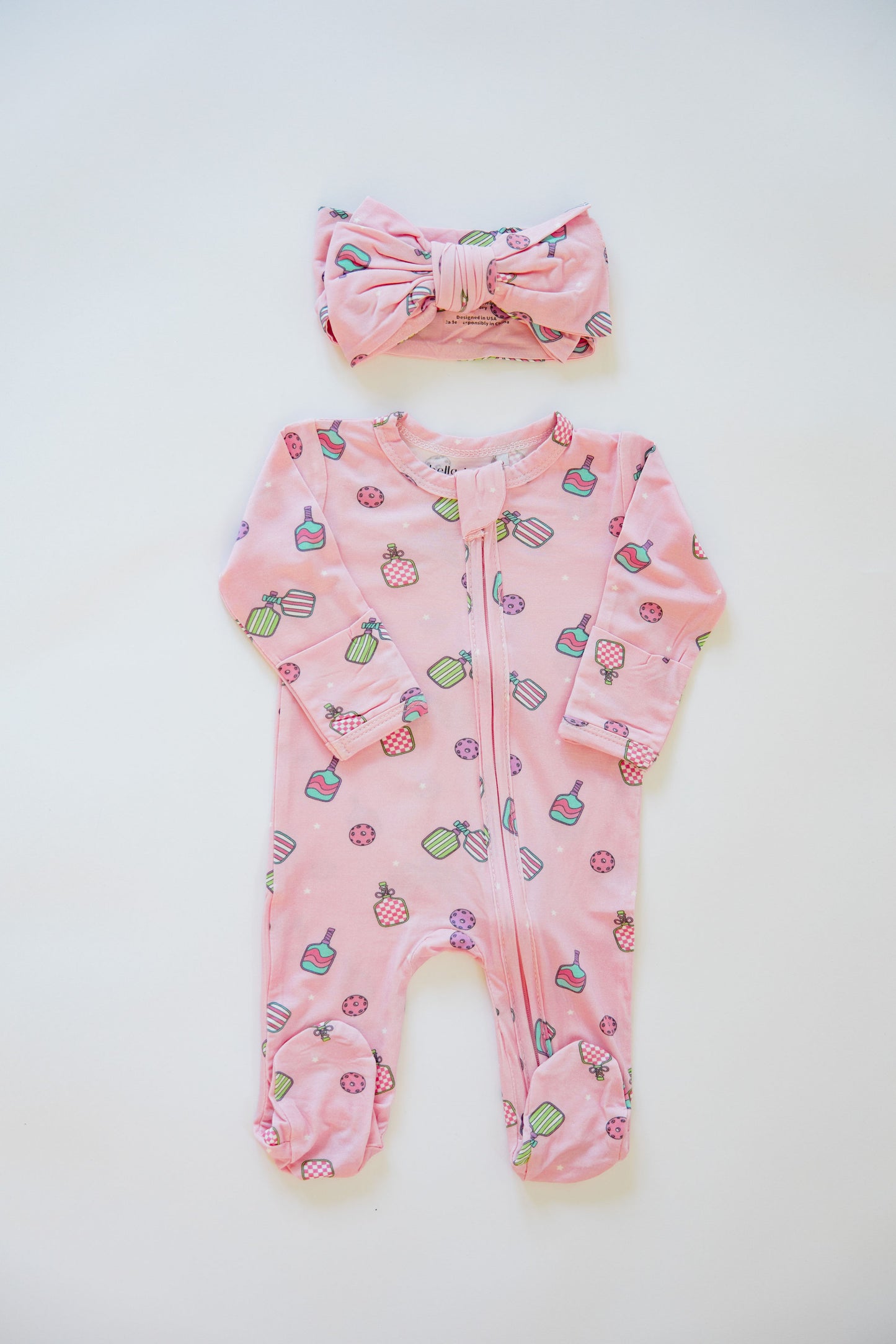 Paddle Pals Bamboo Footie- Pink