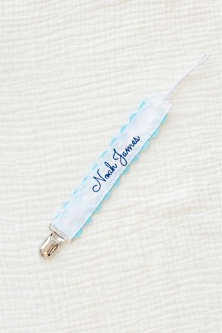 Personalized Embroidered Pacifier Clip