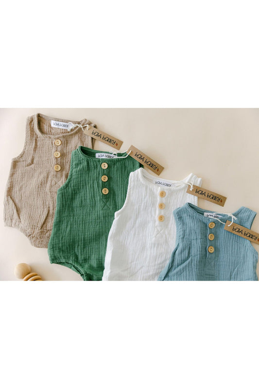 Organic Cotton Baby Boy Bubble - BellaBerryDesigns