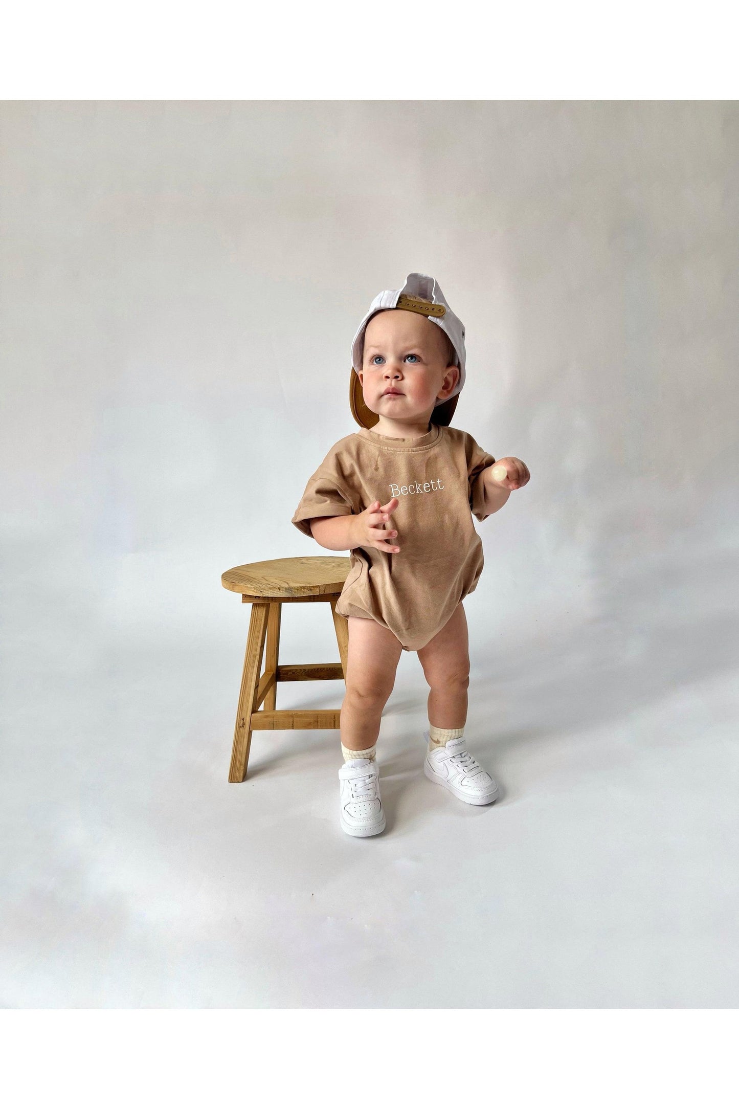 Custom Name T-shirt Bubble | Organic Cotton Romper | Gender Neutral Bubble Romper | Infant Baby Toddler Name Bubble