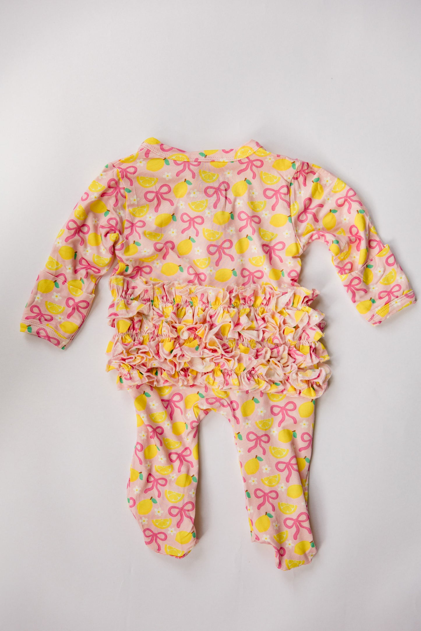 Pink Lemonade Ruffled Footie