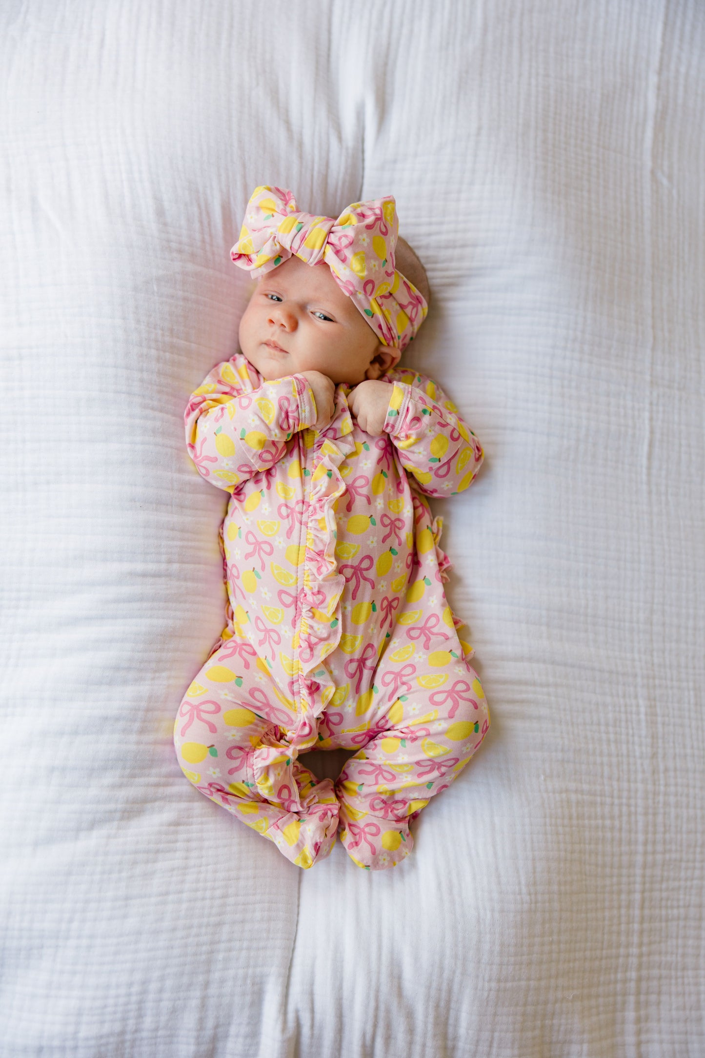Pink Lemonade Ruffled Footie