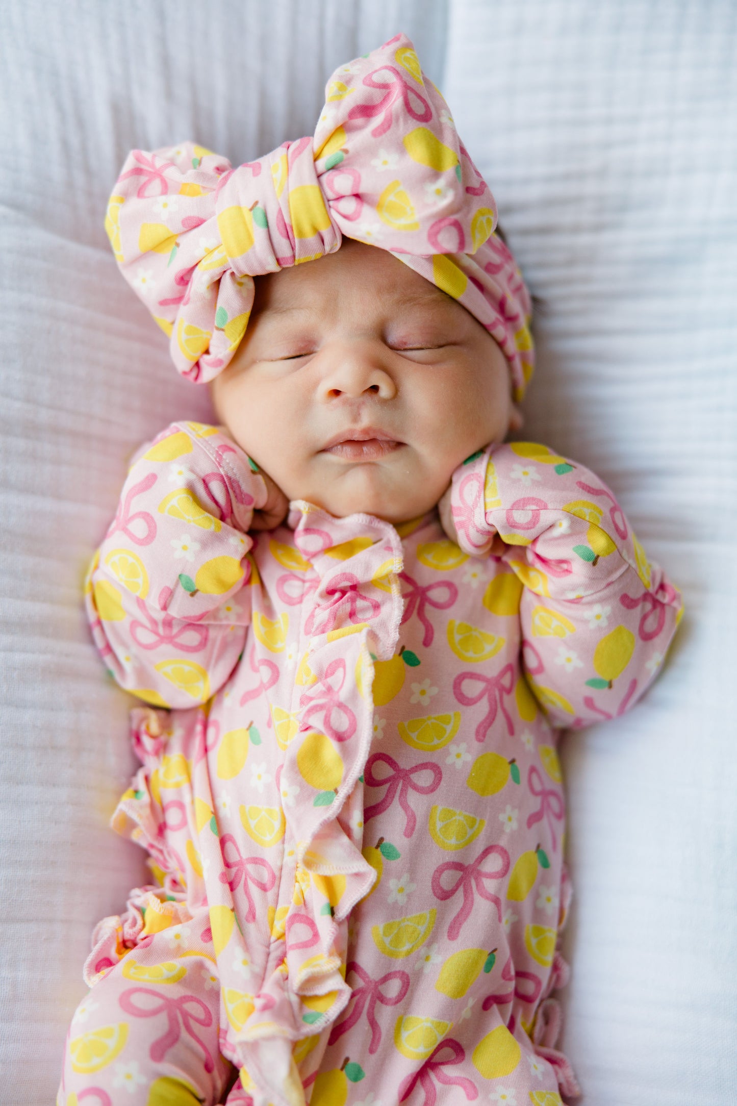 Pink Lemonade Ruffled Footie
