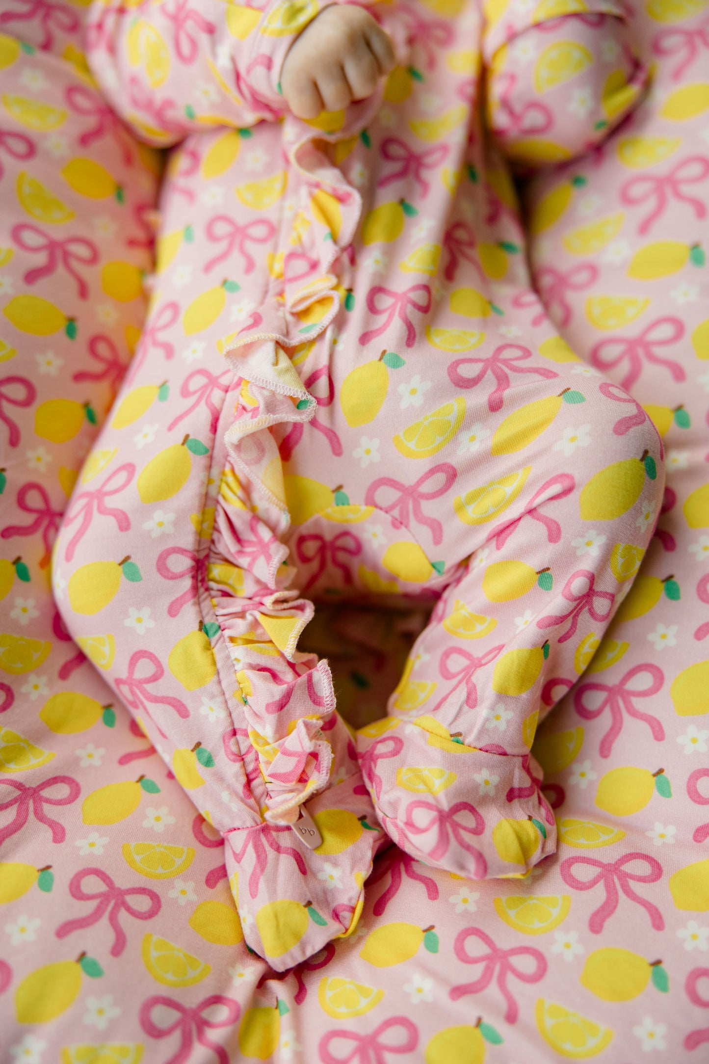 Pink Lemonade Ruffled Footie