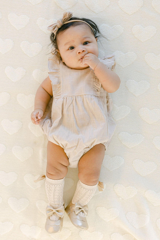Linen Bubble Romper - BellaBerryDesigns