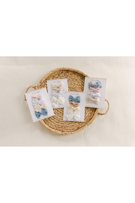 4 Piece Hair Bow Clip Sets - BellaBerryDesigns