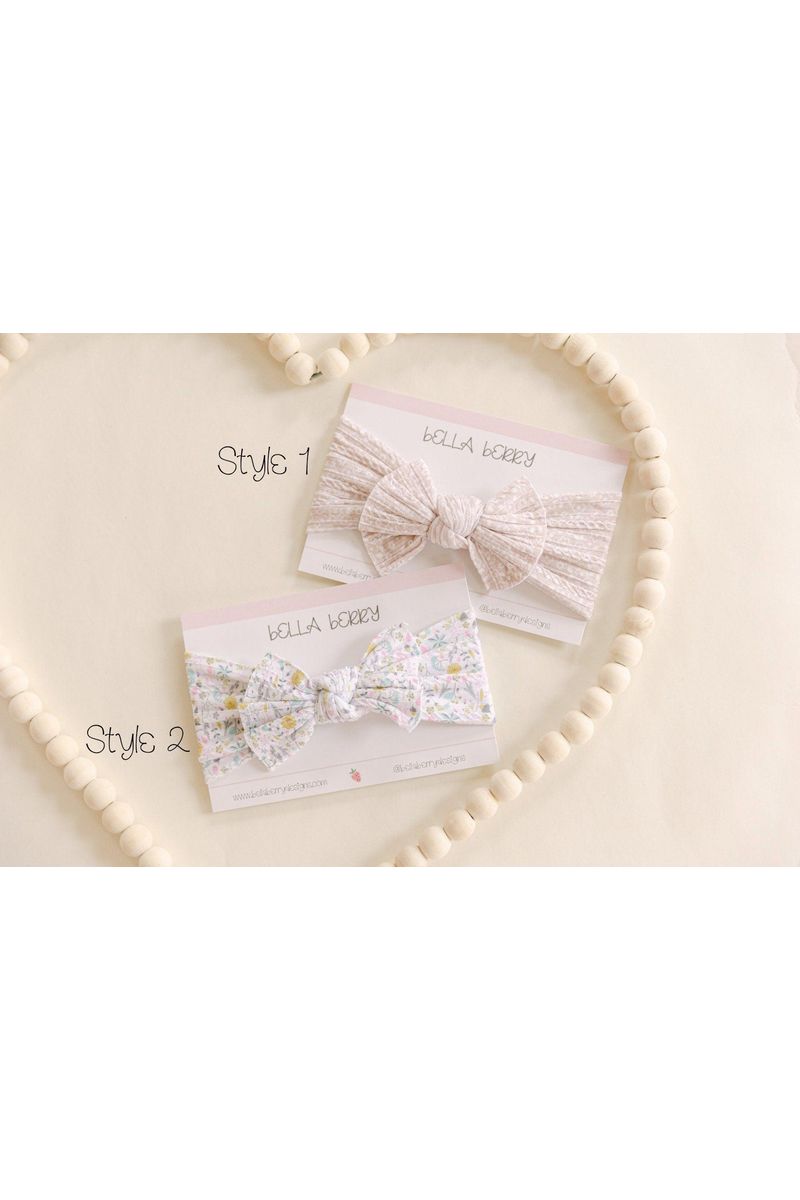 Floral Baby Girl Bow Headband - BellaBerryDesigns