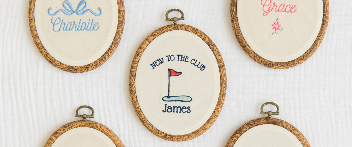 Embroidered Linen Name Plate