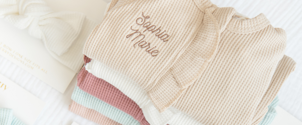 Girls Organic Waffle Knit Ruffled Footies