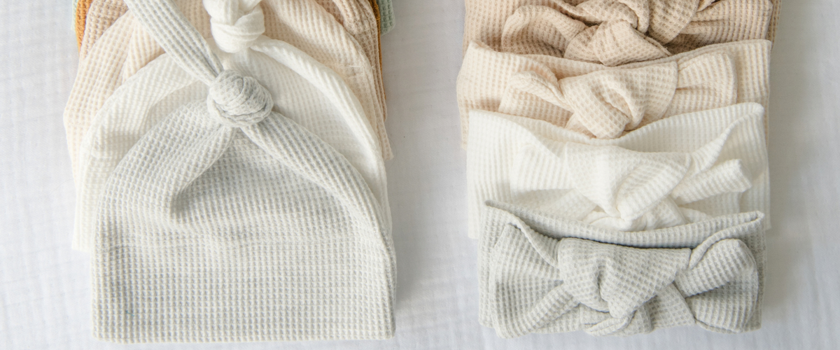 Waffle Knit Hats and Bows