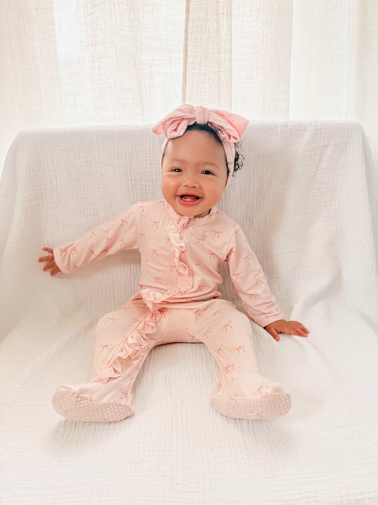 Personalized Bamboo Ruffled Footie