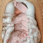 Personalized Organic Waffle Knit Ruffled Footie With Bow